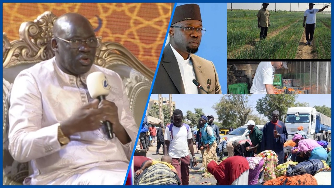 Mbaye Dione réagit après que des agriculteurs ont jeté leurs oignons et pommes de terre dans la rue