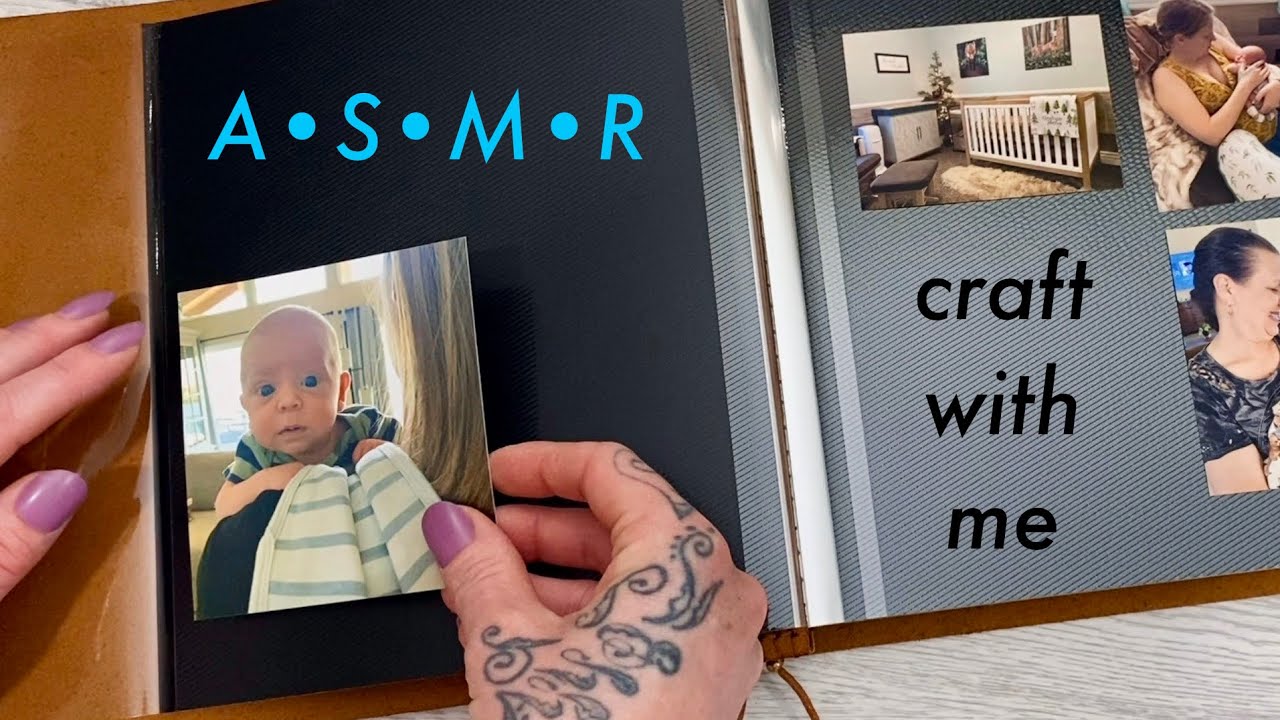 ASMR working on a peel and stick photo album | No Talking | Relaxing craft with me