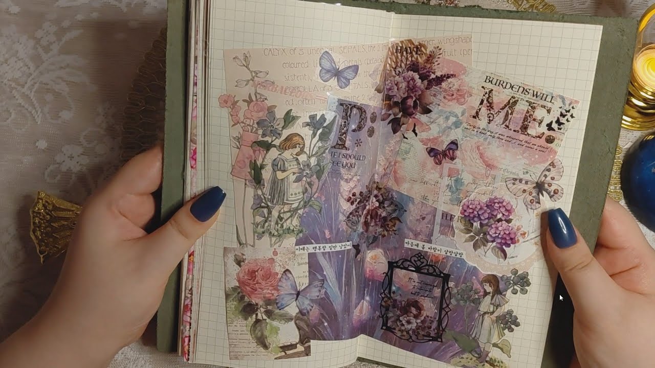 화려한 배경지에~ 빈티지 다꾸 #journaling #scrapbooking