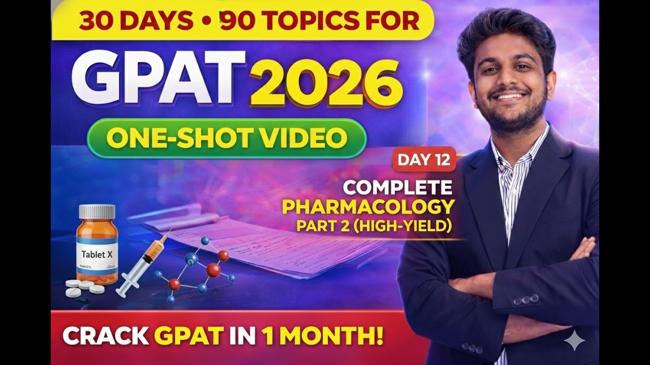 GPAT 30 DAYS SERIES DAY 12-Pharmacology part 2 CRACK GPAT IN 1ST ATTEMPT | ONE SHOT | RAPID REVISION