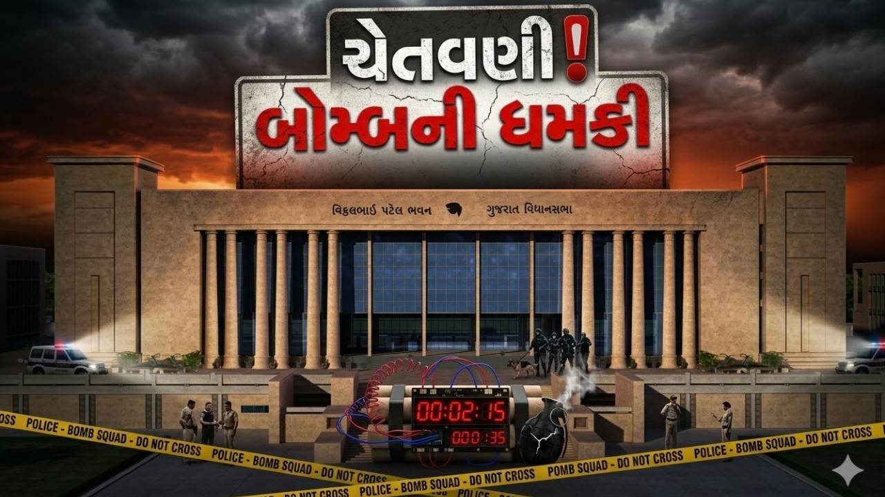 Gandhinagar। વિધાનસભાને બોમ્બથી ઉડાવી દેવાની ધમકીને પગલે વિધાનસભા પરિસર ખાલી કરાયું | MantavyaNews
