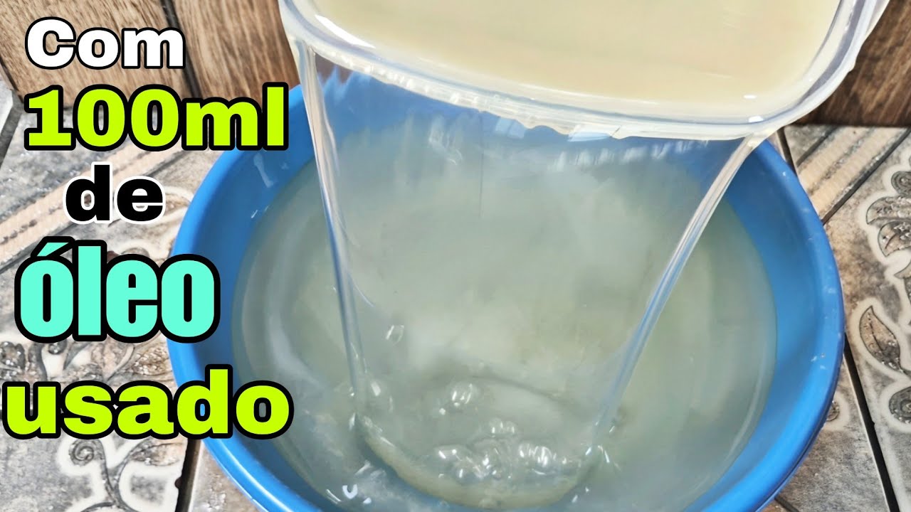 COM 100ML DE ÓLEO USADO FIZ 7L DE SABÃO LIMPEZA PESADA REMOVE TODA SUJEIRA 