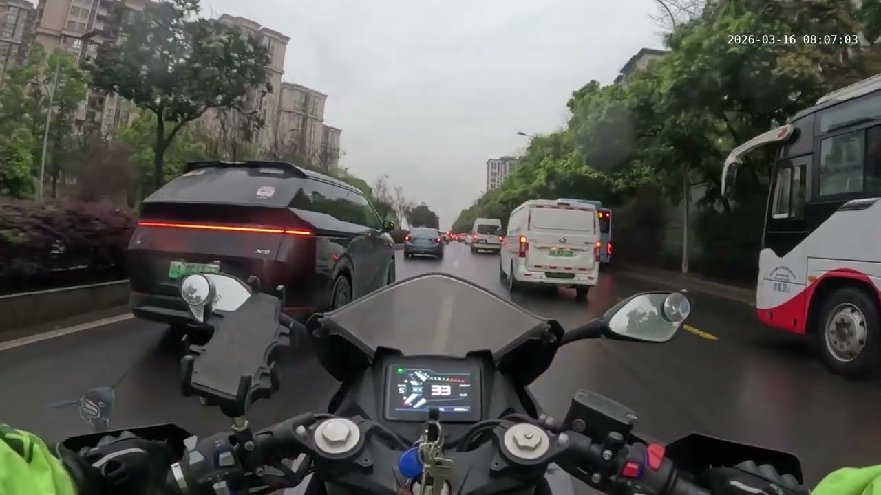 Rush Hour Benelli 302R Commute to Work in Chongqing, China-AM 16/3/2026
