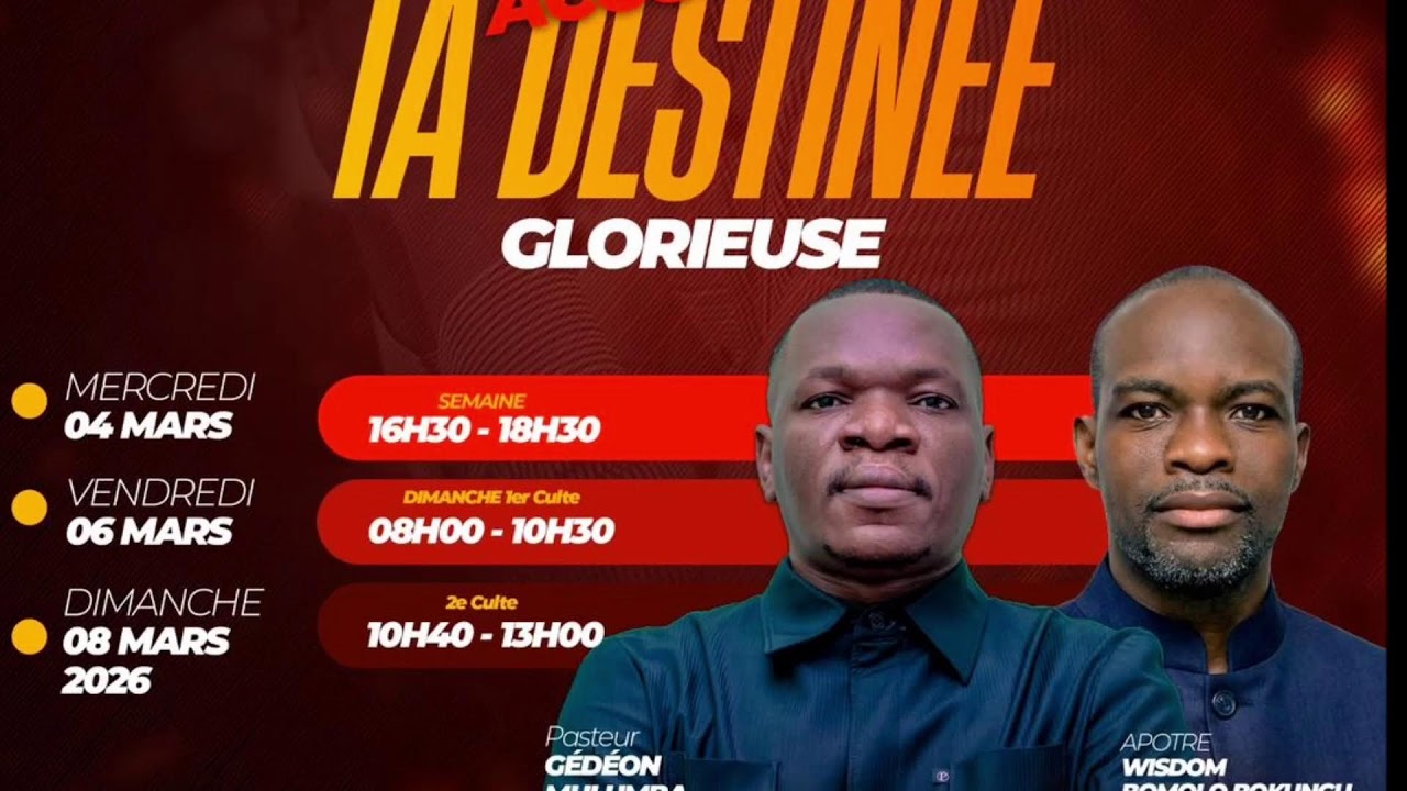 ACCOMPLIS TA DESTINEE GLORIEUSE | PASTEUR WISDOM BOMOLO