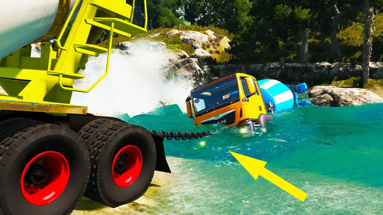 Cars vs Deep Water #8 - BeamNG DRIVE