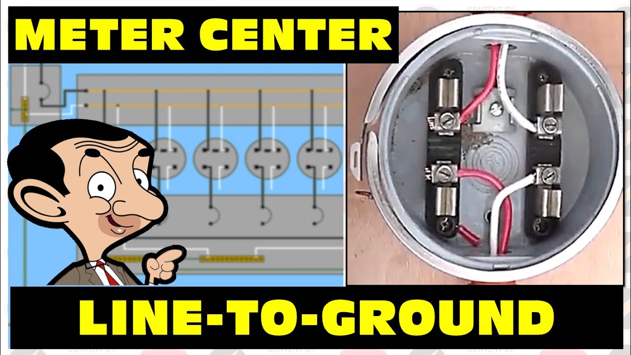 LINE TO GROUND O LINE TO NEUTRAL CONNECTION METER CENTER GUTTER BOX GROUNDING SERVICE ENTRANCE EP 10