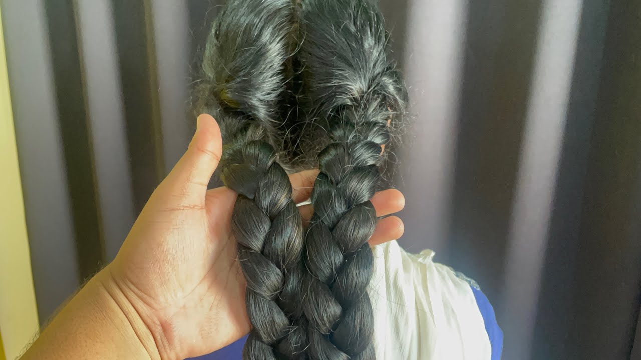 Twin braid play of Long Hair Rapunzel by Maid || Indian Rapunzel || Long Hair Dunia