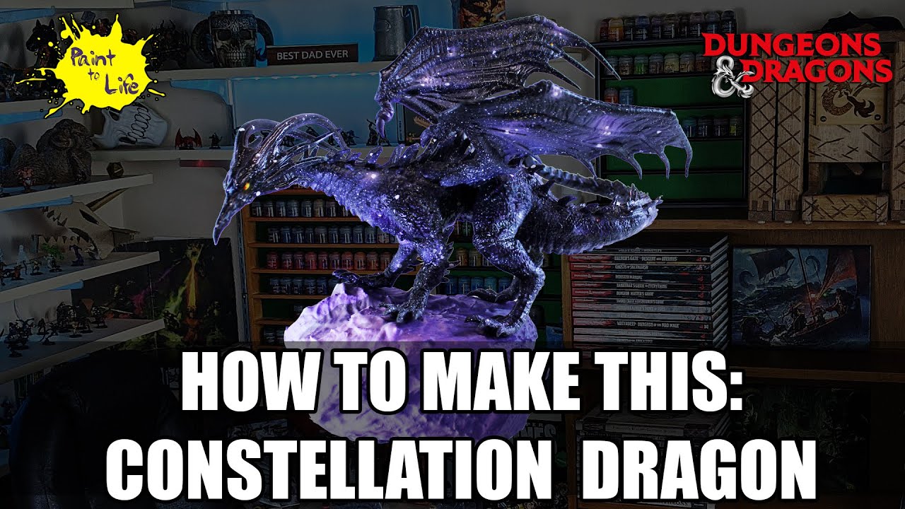 How to paint a galaxy, cosmic or constellation dragon for D&D