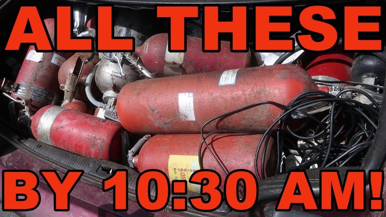 Fire extinguishers, blow molds, Samuel Adams: trash picking and scrapping on a Saturday