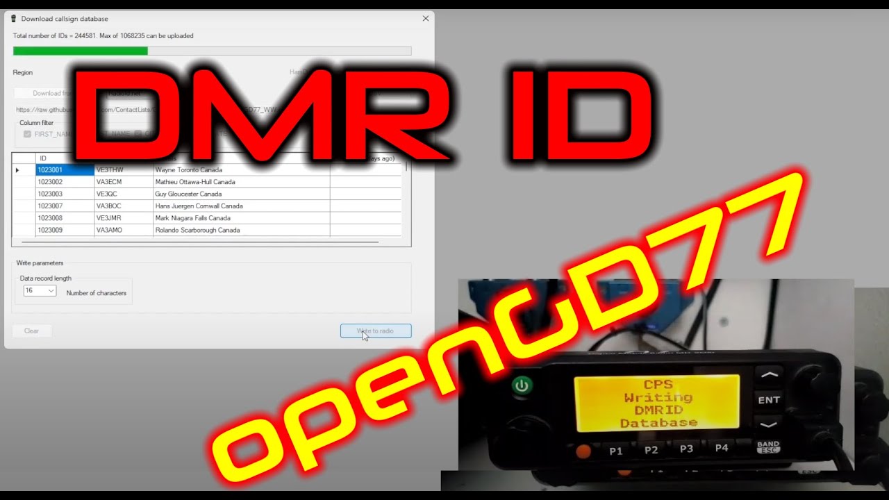 Baza kontaktów dmr-id w opengd77 - to bardzo proste bo online