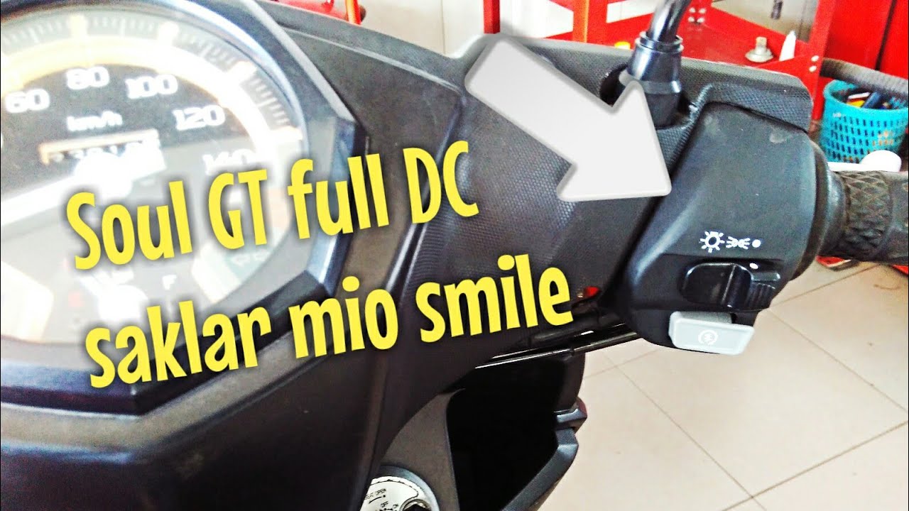 ubah arus AC ke full DC soul gt mio J  pasang lampu led dan saklar mio smile