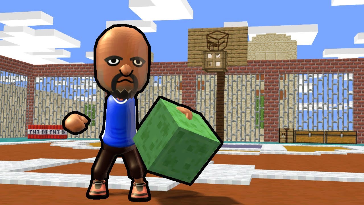 Wii Sports Resort Basketball but it's Minecraft