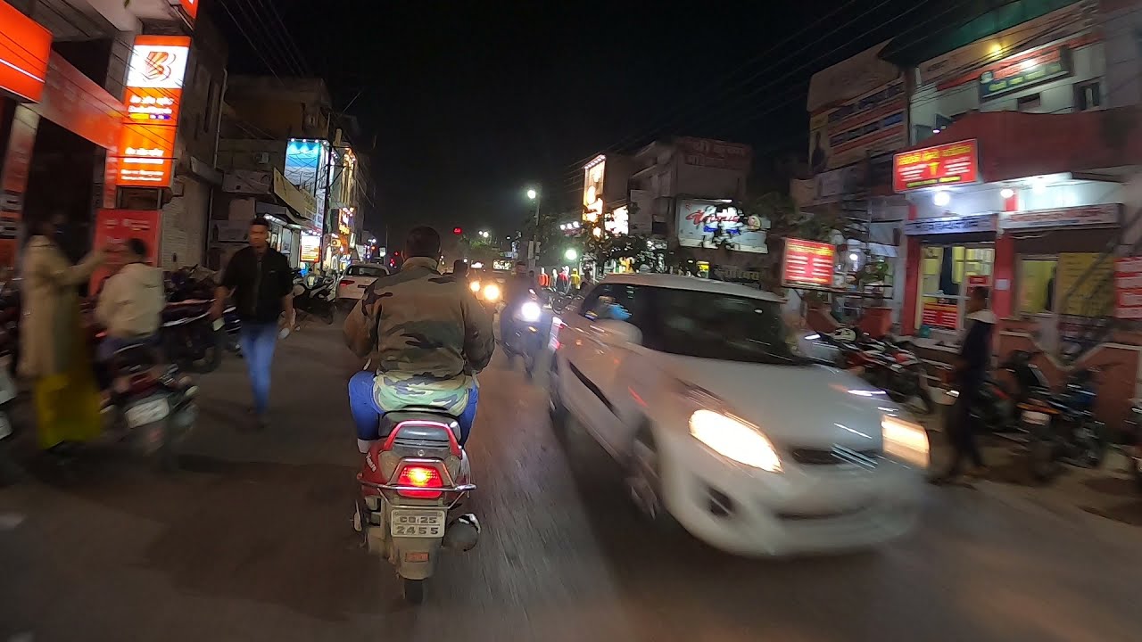 Bilaspur City Night view | Appolo to Nehru chowk ride | Arpa rapta, Shanichri bazar, RIver view road