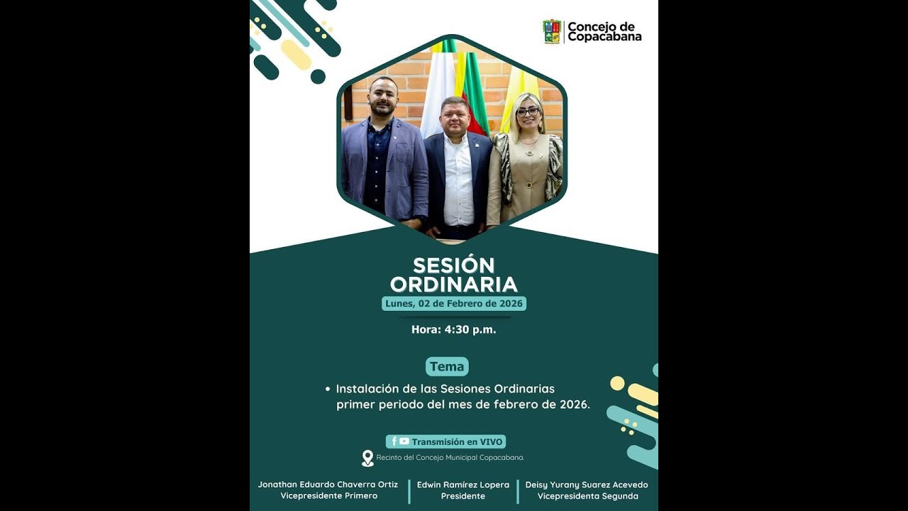 Sesión Ordinaria, lunes 2 de febrero del 2026.