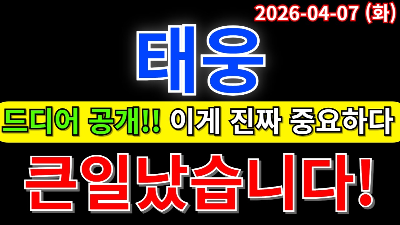 태웅 주가전망 SMR 단조 실적 이미 나오고 있다?! 추가 대규모 수주 랠리까지 쏟아진다고?! 주주분들 핵심 정보 꼭 알고가세요!! #태웅주가전망 #태웅분석 #태웅주가분석