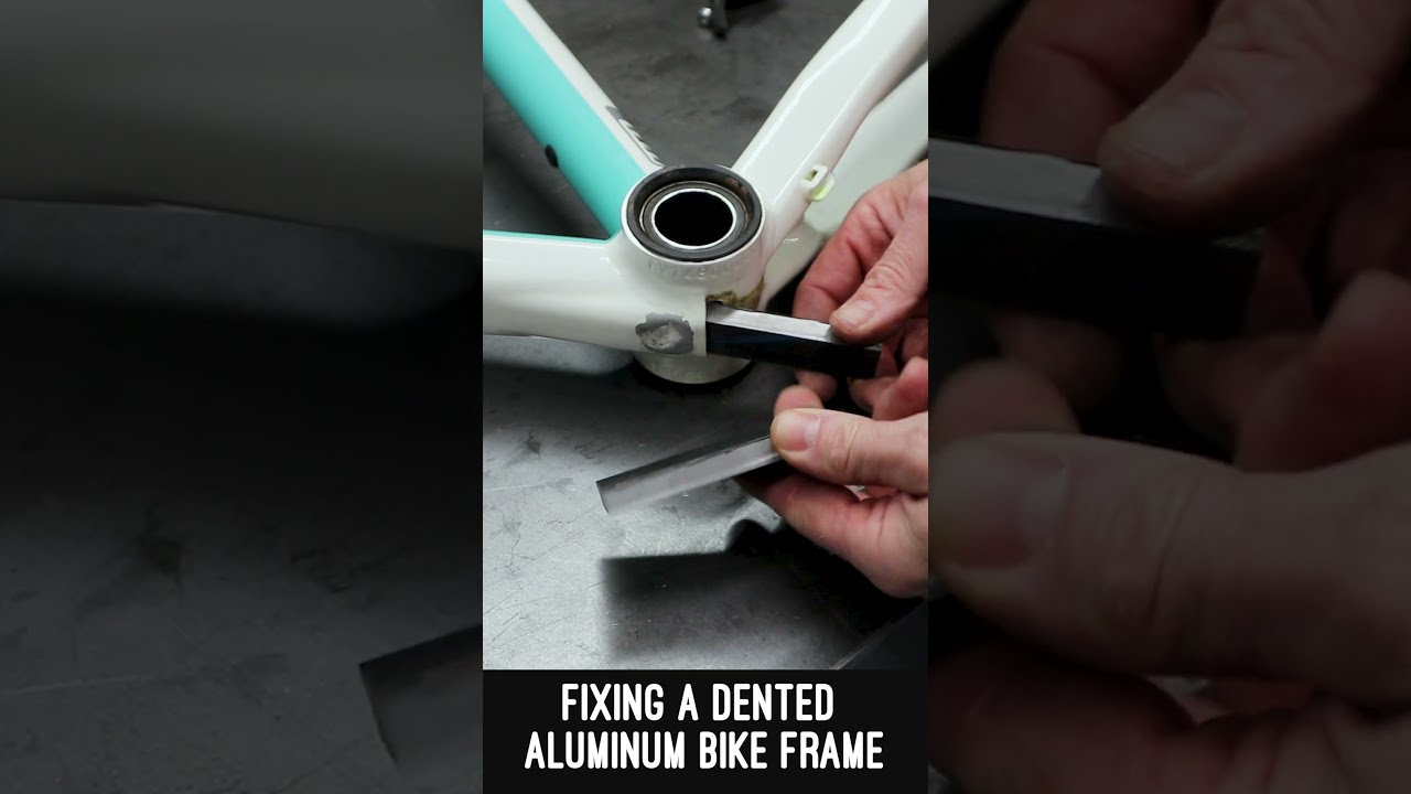 They thought it was junk, but I fixed this dented aluminum frame.  #bikefix #gravelbike
