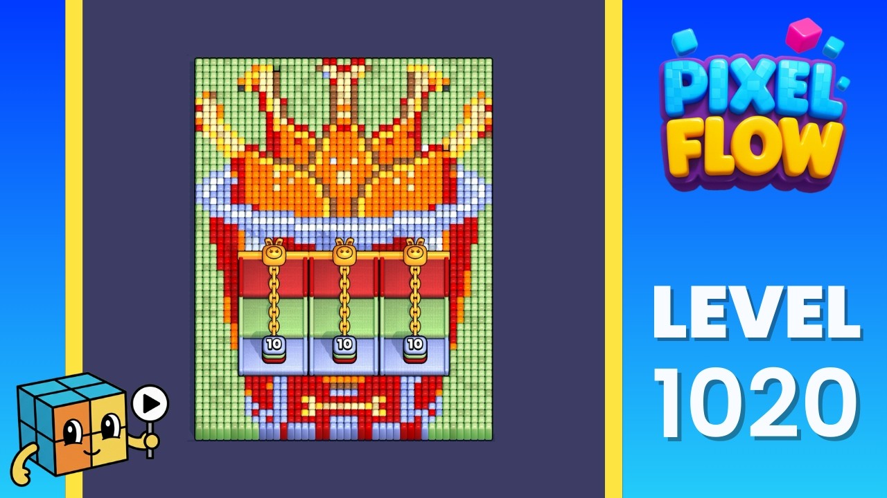 Pixel Flow Level 1020 (Very Hard) Walkthrough Solution