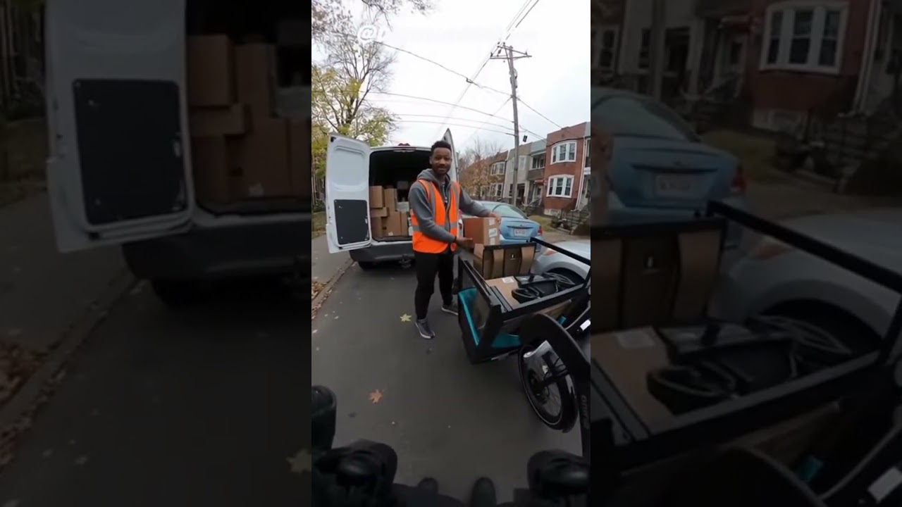 DailyEarthAction   Driver Ditches Van for E Bike Mid Route   #EcoUpgrade #SmartMove #GreenDelivery