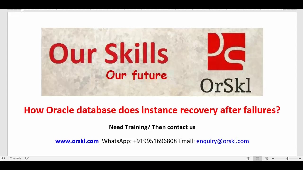 How Oracle database does instance recovery after failures