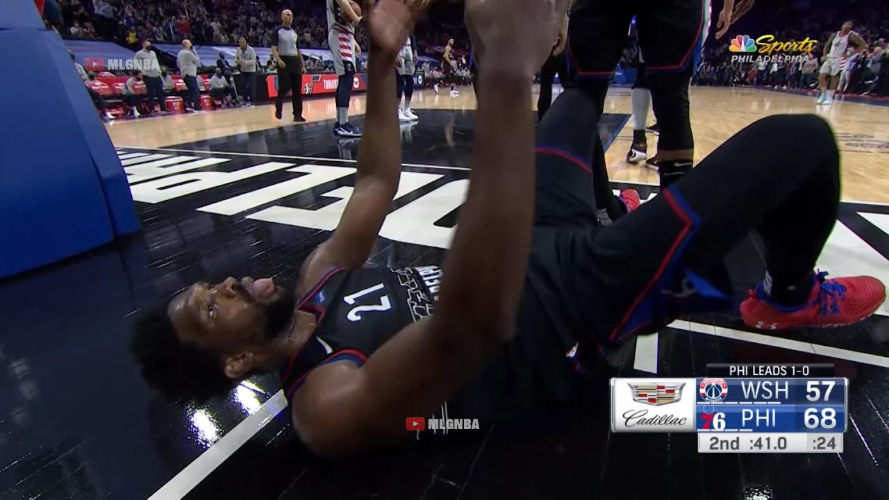 Joel Embiid leaving the announcers speechless with that celebration😃