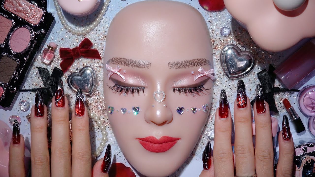ASMR Easy Coquette Baby Makeup Tutorial 🎀 | ASMR maquiagem satisfatória (no talking) #58