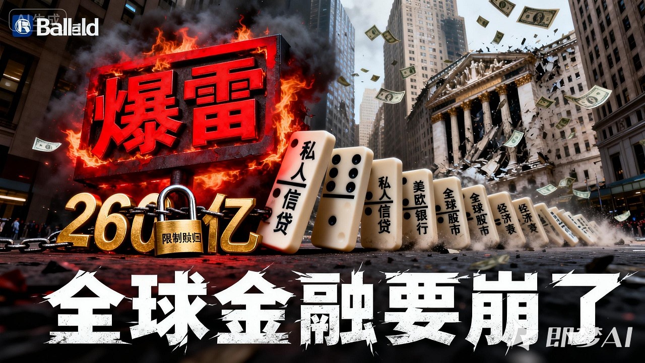 貝萊德 260 億基金凍結！私人信貸爆雷，全球金融多米諾骨牌開倒了              #貝萊德#私人信貸#基金凍結#260 億爆雷#影子銀行#全球金融#金融海嘯