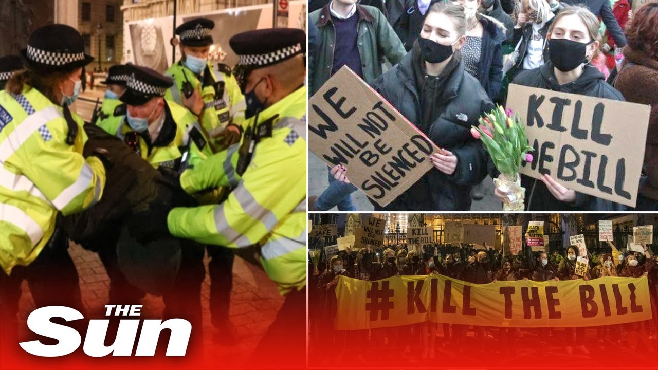Police clash with hundreds protesting policing bill in London as second reading passes