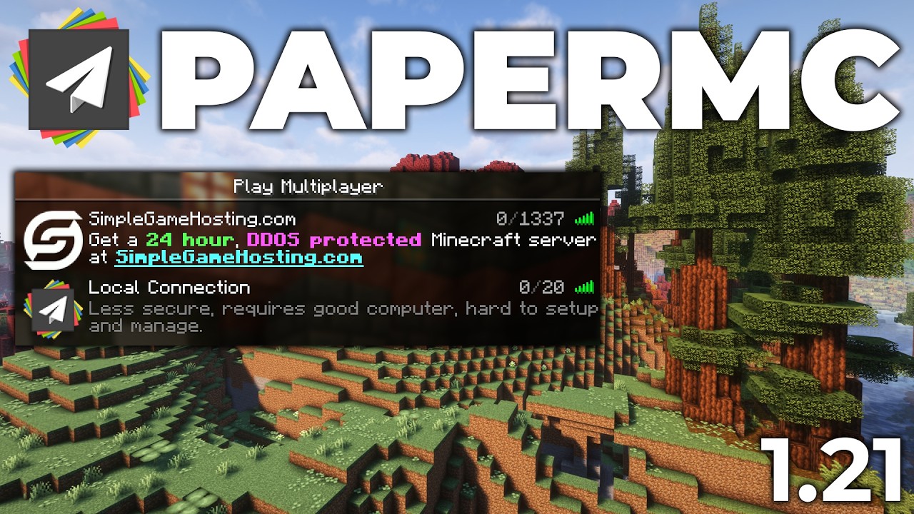 Как создать бумажный сервер Minecraft в версии 1.21