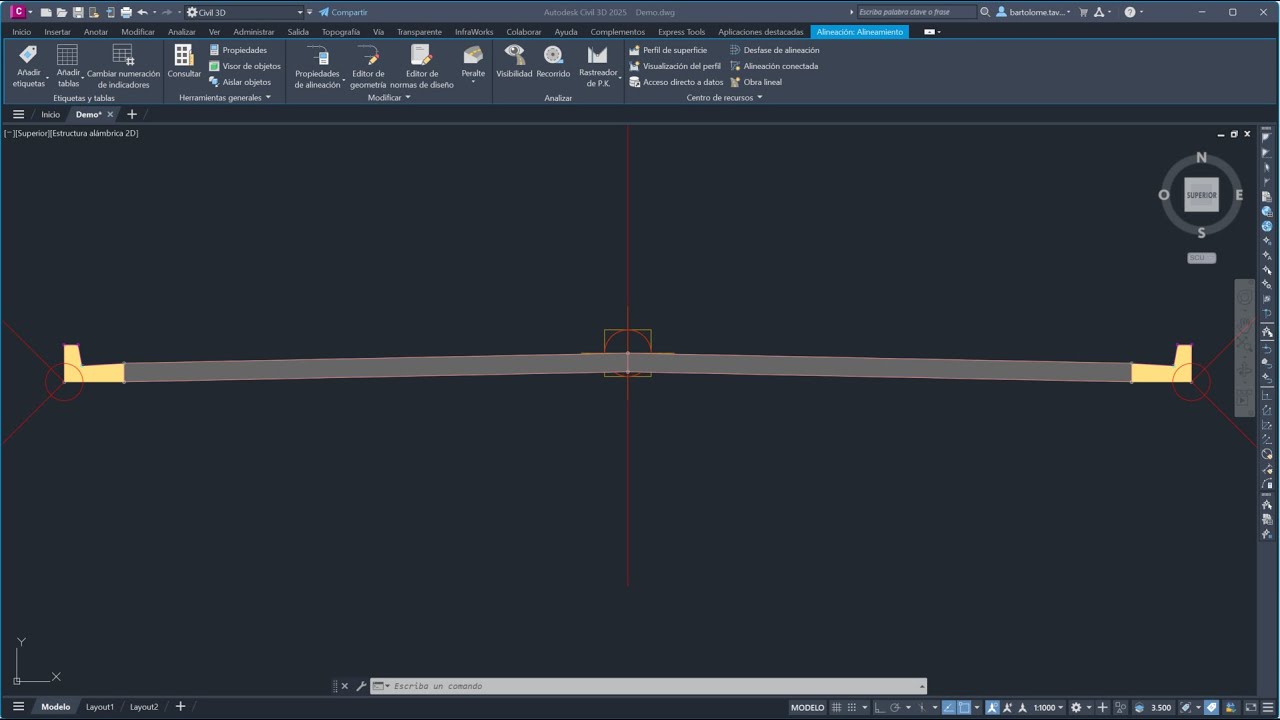 Vídeo 7 - Creación del Ensamblaje, Sección Típica, Corte y Relleno en Autodesk Civil 3D 2025