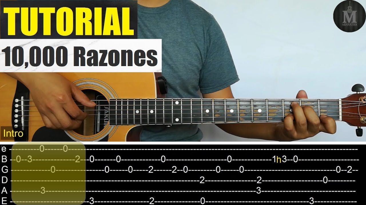 Diez Mil Razones (10,000 Reasons ) || TUTORIAL GUITARRA (Intro Fingerstyle - TAB, Acordes, Rasgueo)