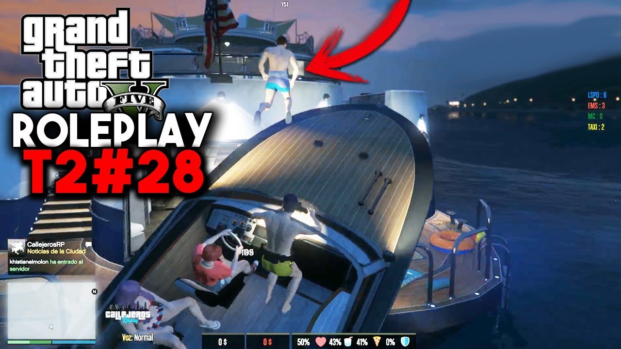 GTA V ROLEPLAY T2#28 VAMOS AL YATE EN LANCHA Y LA LIAMOS!