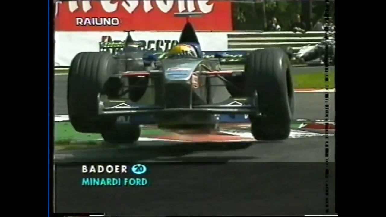 1999 F1 Belgian GP - Luca Badoer jump over Bus Stop chicane