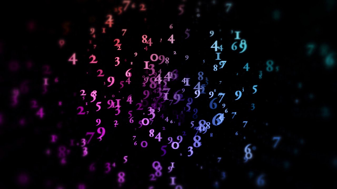 Colorful floating numbers math background animated background video , Copyright FREE video