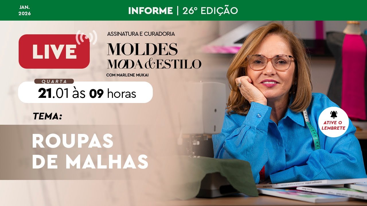 🔴 AULA SOBRE MODELAGEM DE ROUPAS DE MALHA: CURADORIA MOLDES MODA E ESTILO COM MARLENE MUKAI