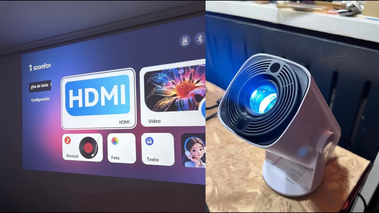 SOOMFON Mini Proyector Portatil 1080P Supote - Proyector para Movil 270&deg; Rotation Bluetooth5.1 test