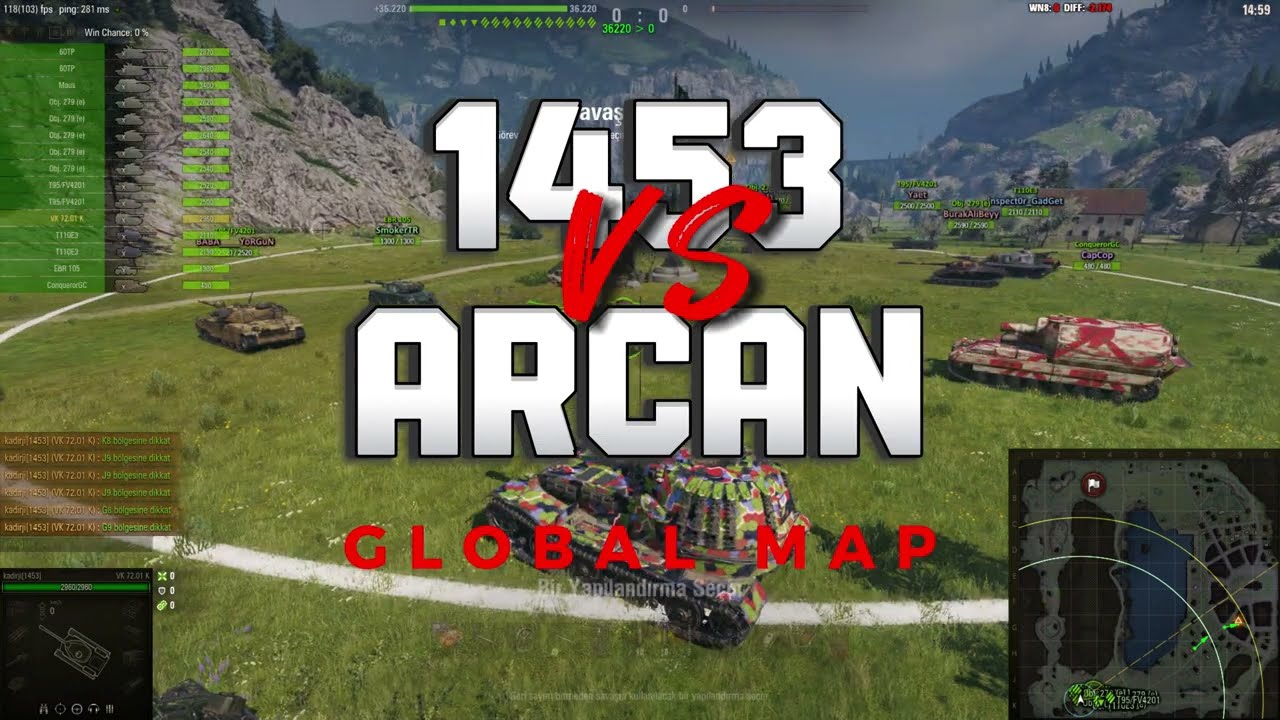 WOT | 1453 vs ARCAN | GLOBAL MAP CLAN WARS
