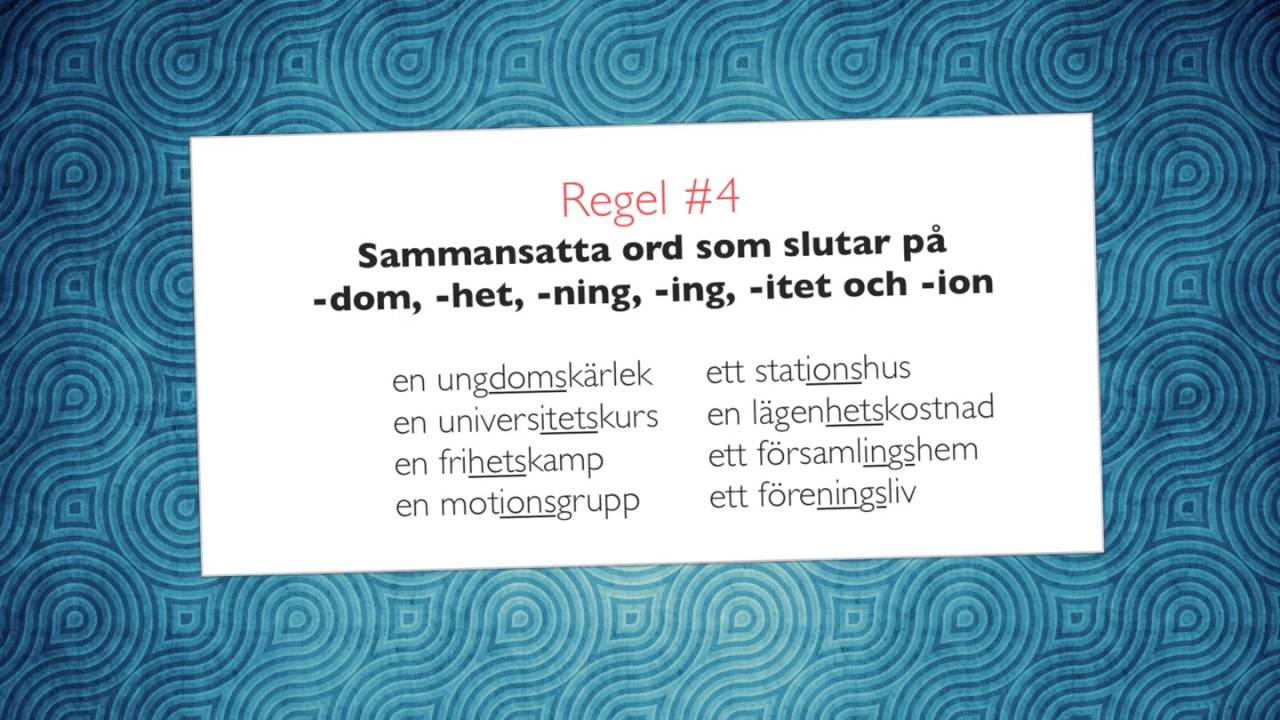 Grammatik på SFI: Sammansatta substantiv