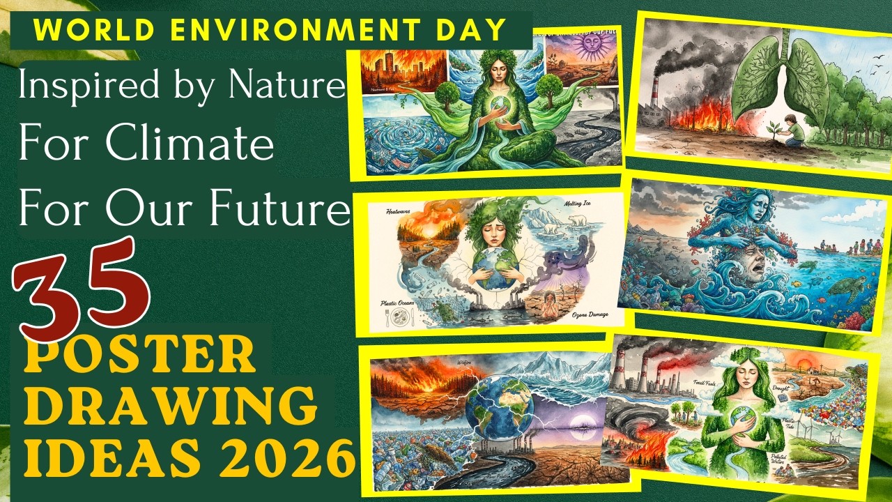 35 World Environment Day 2026 Poster Drawing Ideas 🌍 | Inspired by Nature For Climate For Our Future