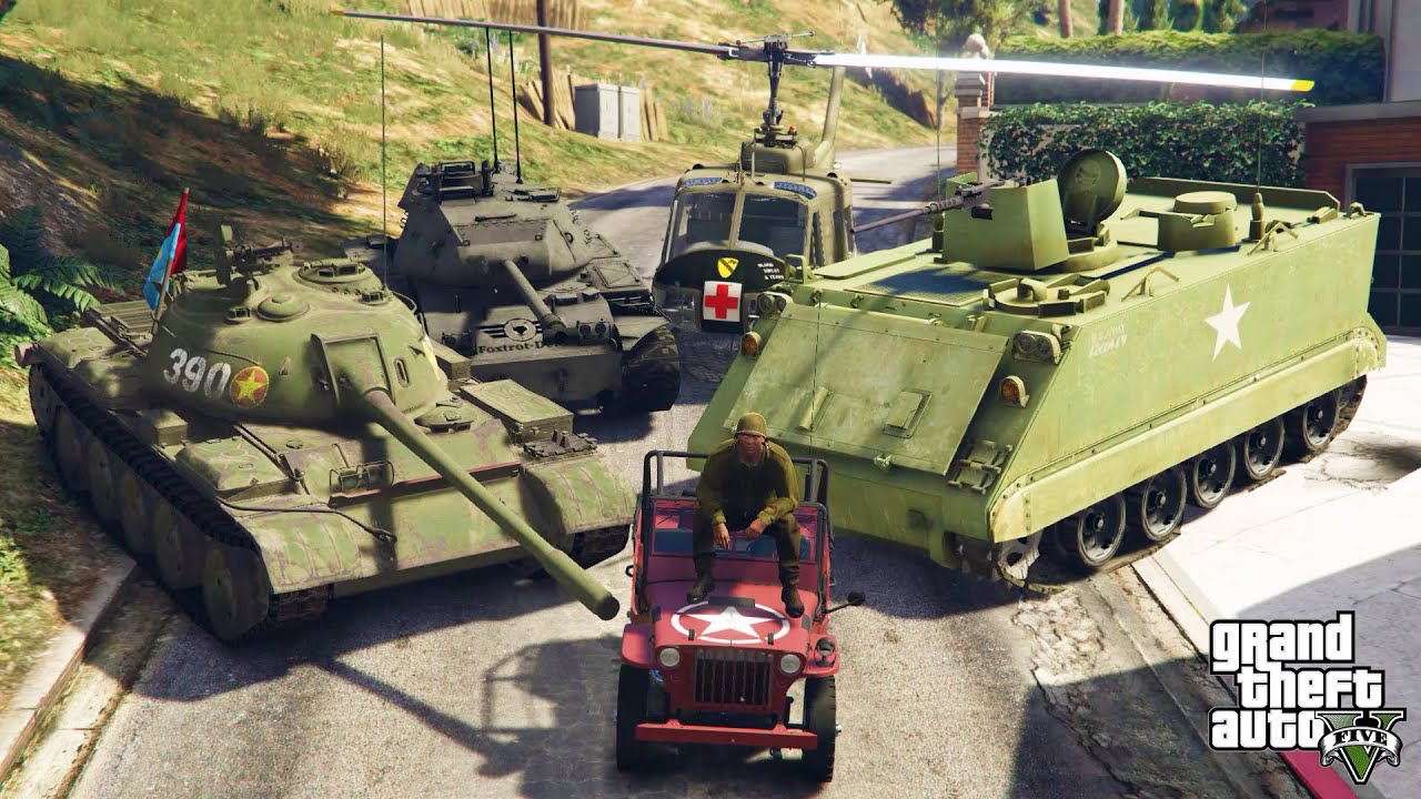 GTA 5 - Stealing Vietnam War Vehicles with Franklin! | (GTA V Real Life Cars #57)