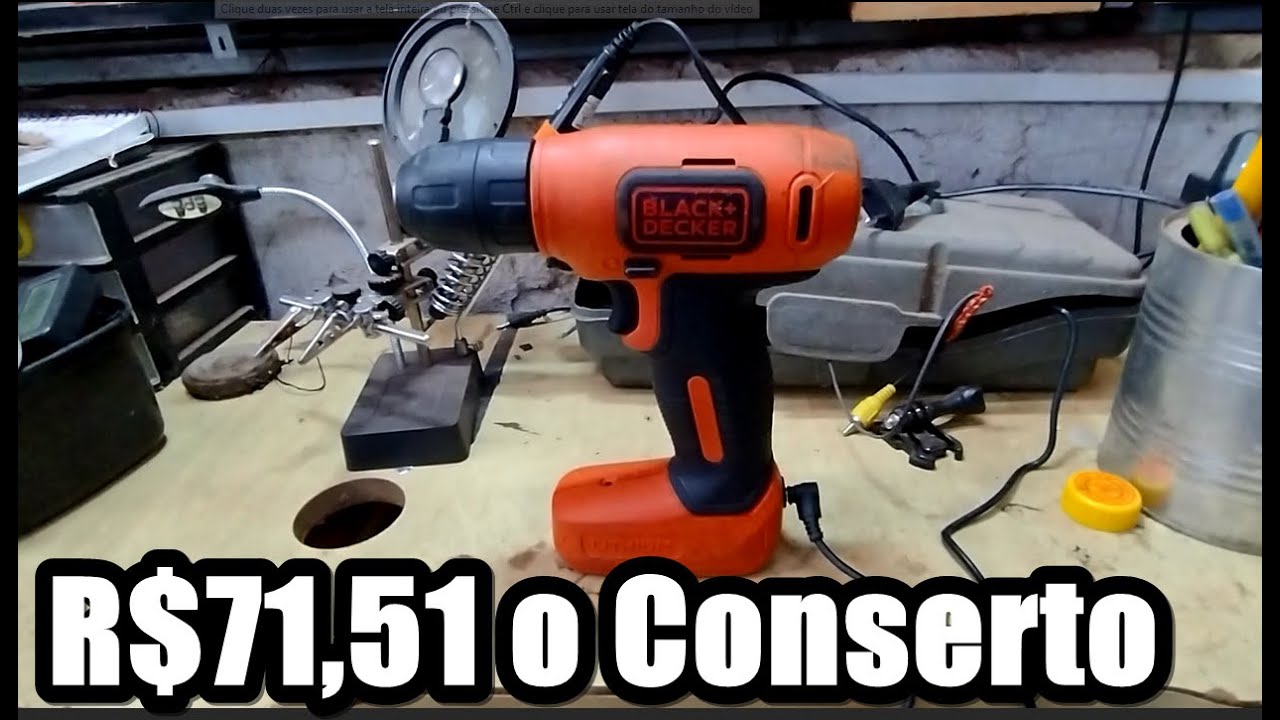 Como consertar parafusadeira Black e Decker 12v - Conector do carregador quebrado
