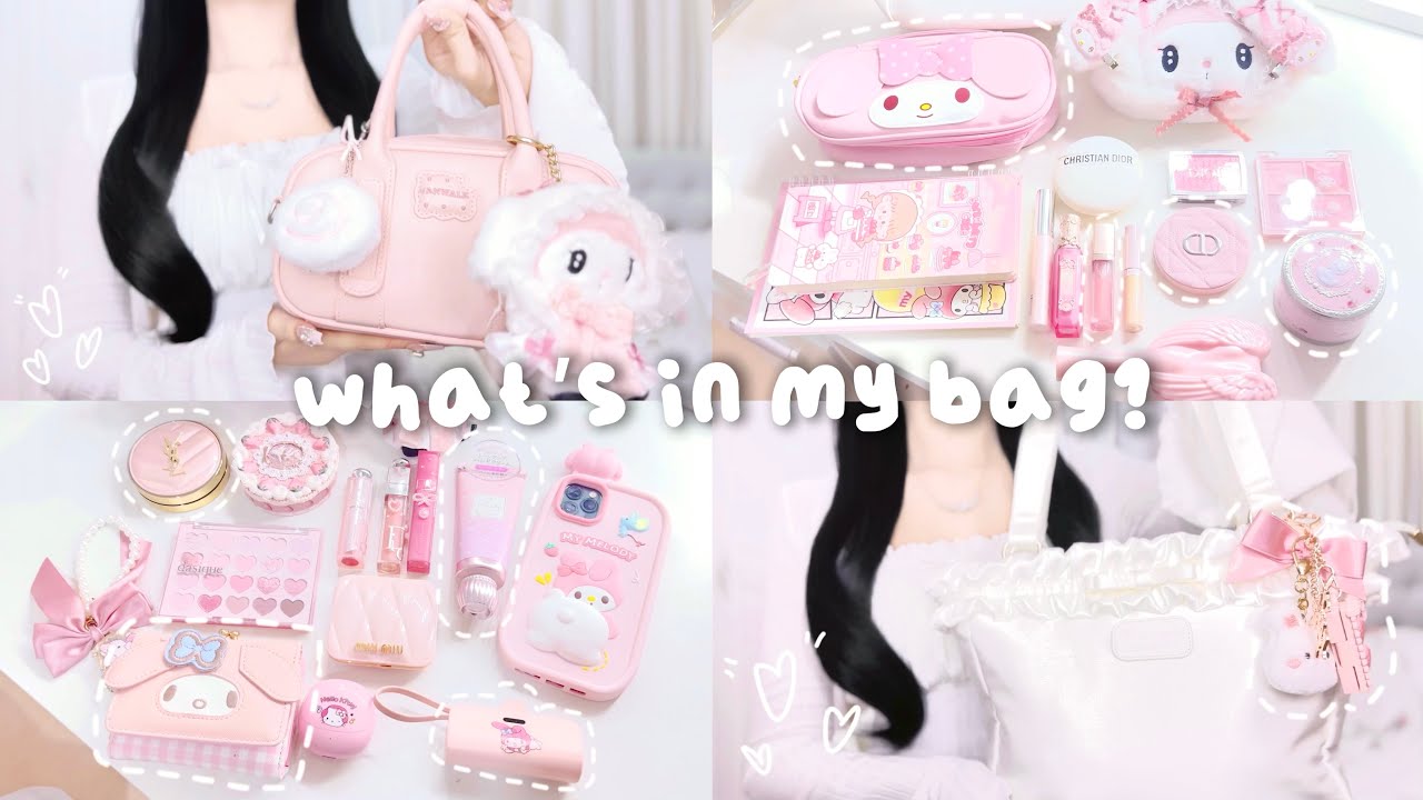 【Vlog】₊✧˚₊🍒 | What’s in my bag, pink wonyoungism, sanrio, makeup, kbeauty, cbeauty & jbeauty