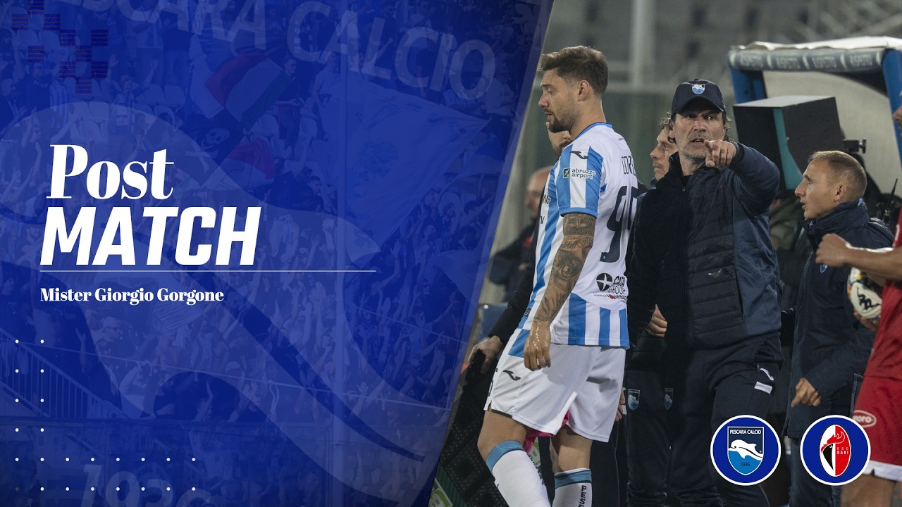 MISTER GIORGIO GORGONE NEL POST PARTITA PESCARA - BARI