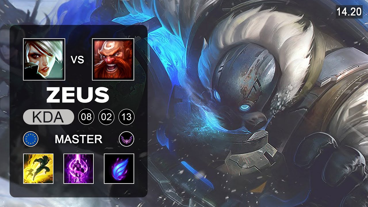 T1 Zeus Gragas vs Riven Top - EUW Master - Patch 14.20 Season 14