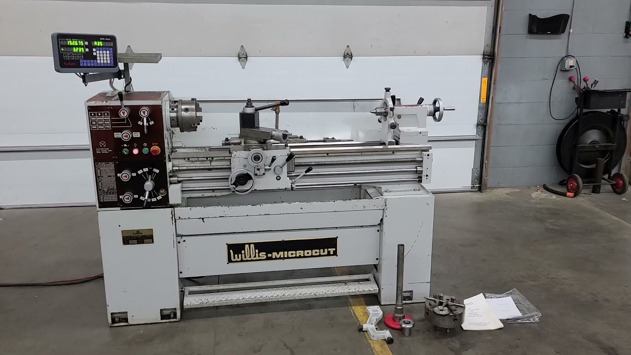 Willis 1440E Removable Gap Bed, Engine Lathe with Taper Attachment, New 2 Axis Digital Readout