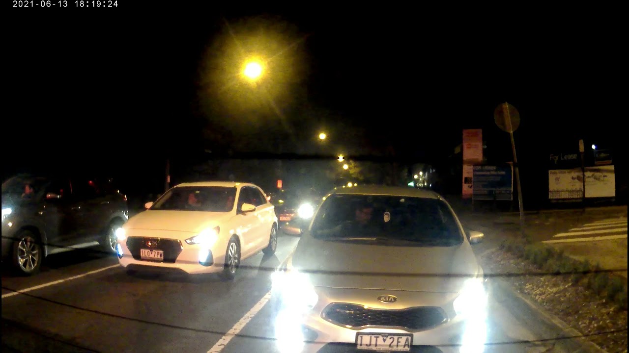 Real-time drive at night, Rear Window View, Clayton to Templestowe via KFC Doncaster