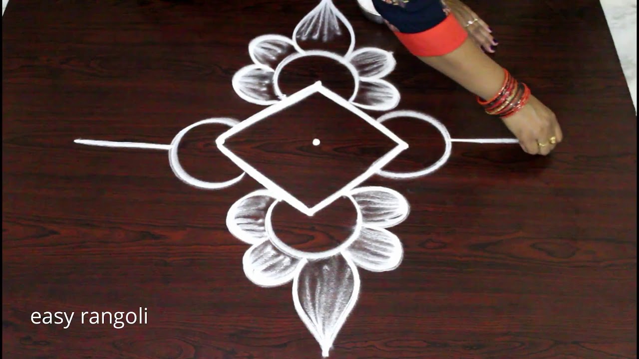 how to draw daily routine muggulu rangoli designs * simple & easy kolam with 3 dots