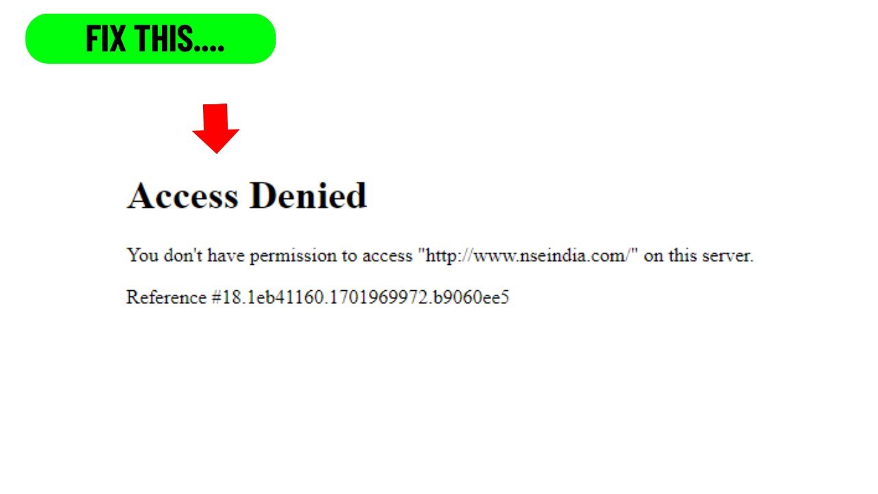 How to Fix Access Denied You Don't Have Permission to Access