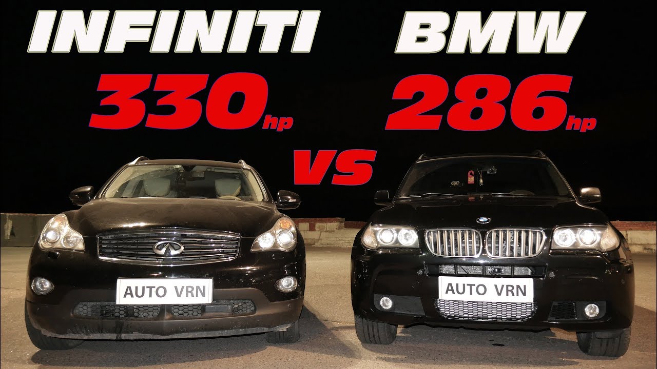 Infiniti EX37 vs BMW X3 3.0sd ГОНКА