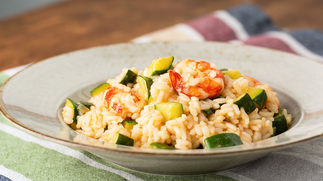 RISOTTO GAMBERI E ZUCCHINE - Cremoso e delicato
