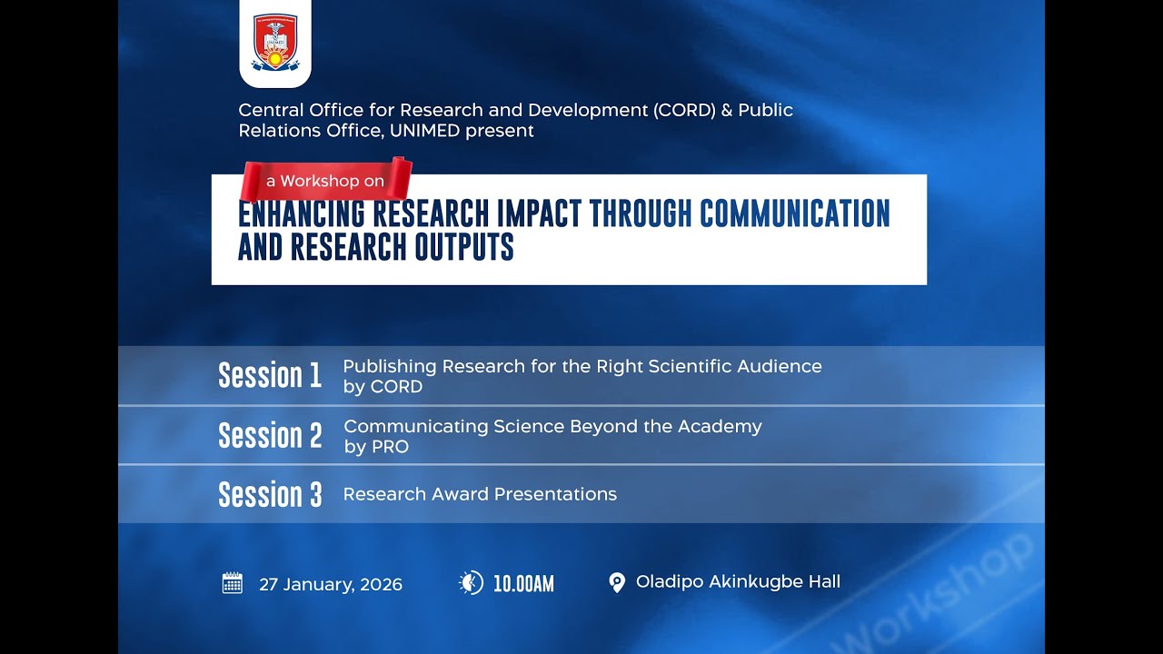 WORKSHOP ON ENHANCING RESEARCH IMPACT THROUGH COMMUNICATION AND RESEARCH OUTPUTS